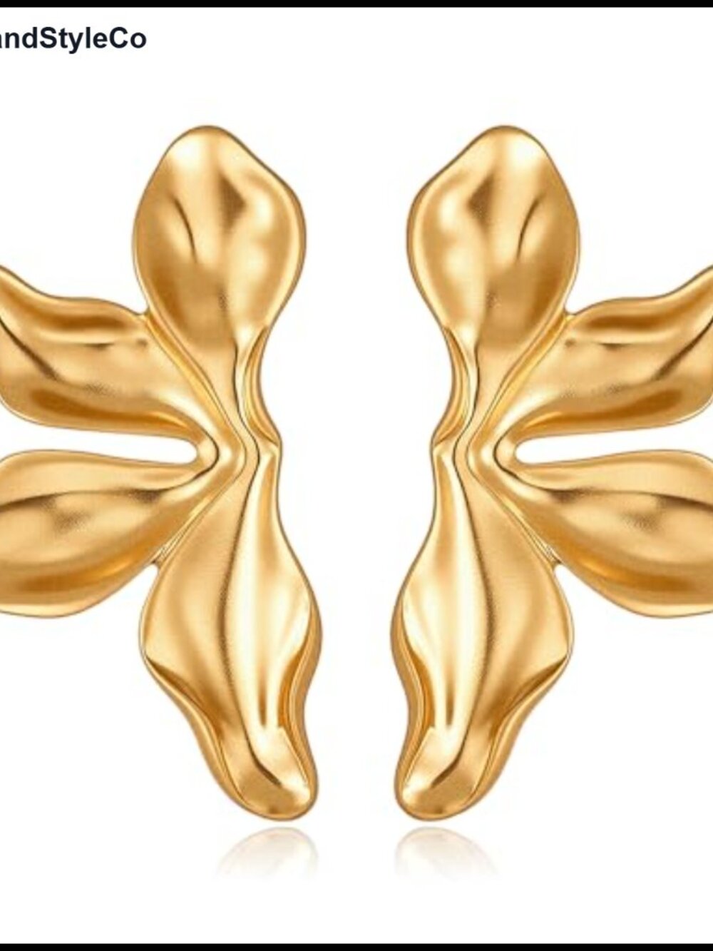 14k Gold Plated Floral Dangle Earrings for Women Hypoallergenic Lightweight